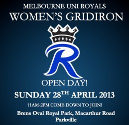 Melbourne Royals Womens Gridiron