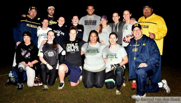 Some of our players with the coaching staff from the Michigan Wolverines in Melbourne